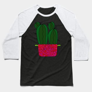 Cute Cactus Design #151: Spiky Cacti In Raspberry Inspired Pot Baseball T-Shirt